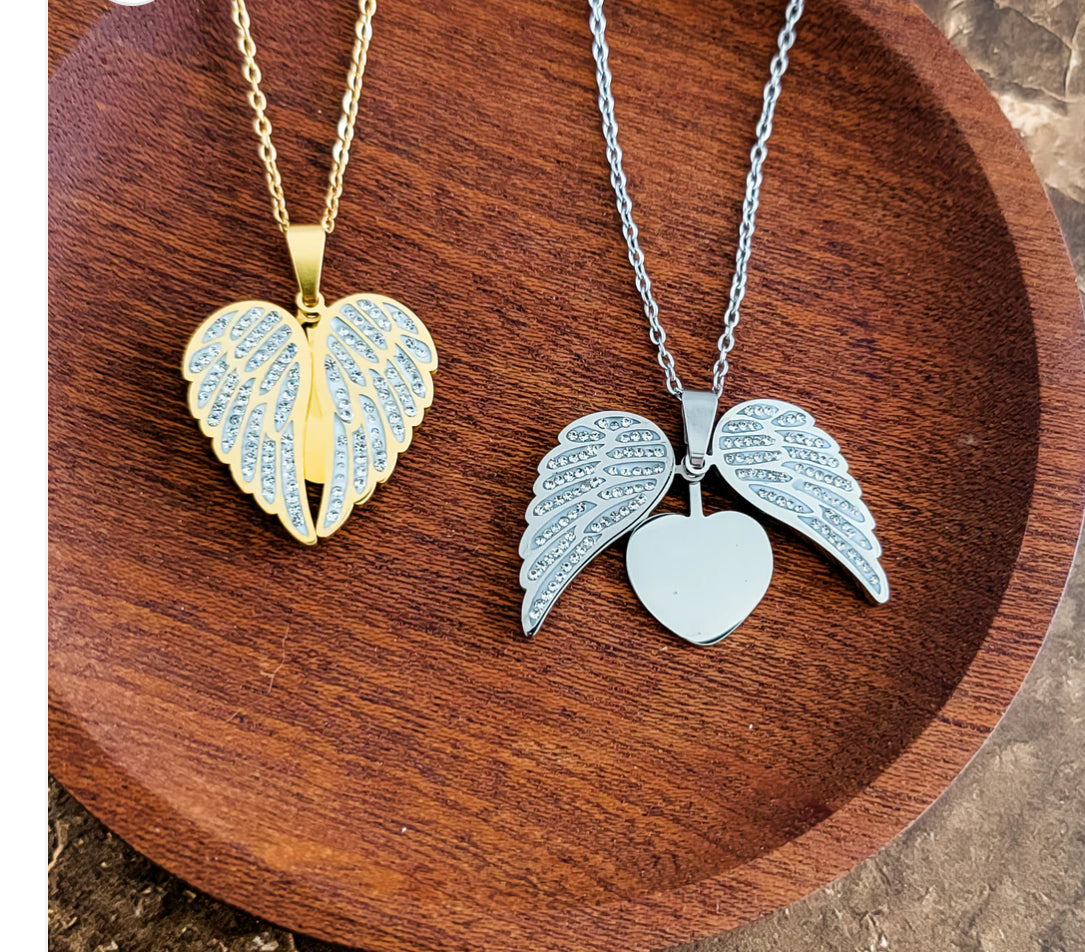 Angel Wing “Hidden Heart” Necklace