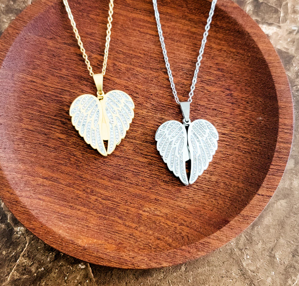 Angel Wing “Hidden Heart” Necklace