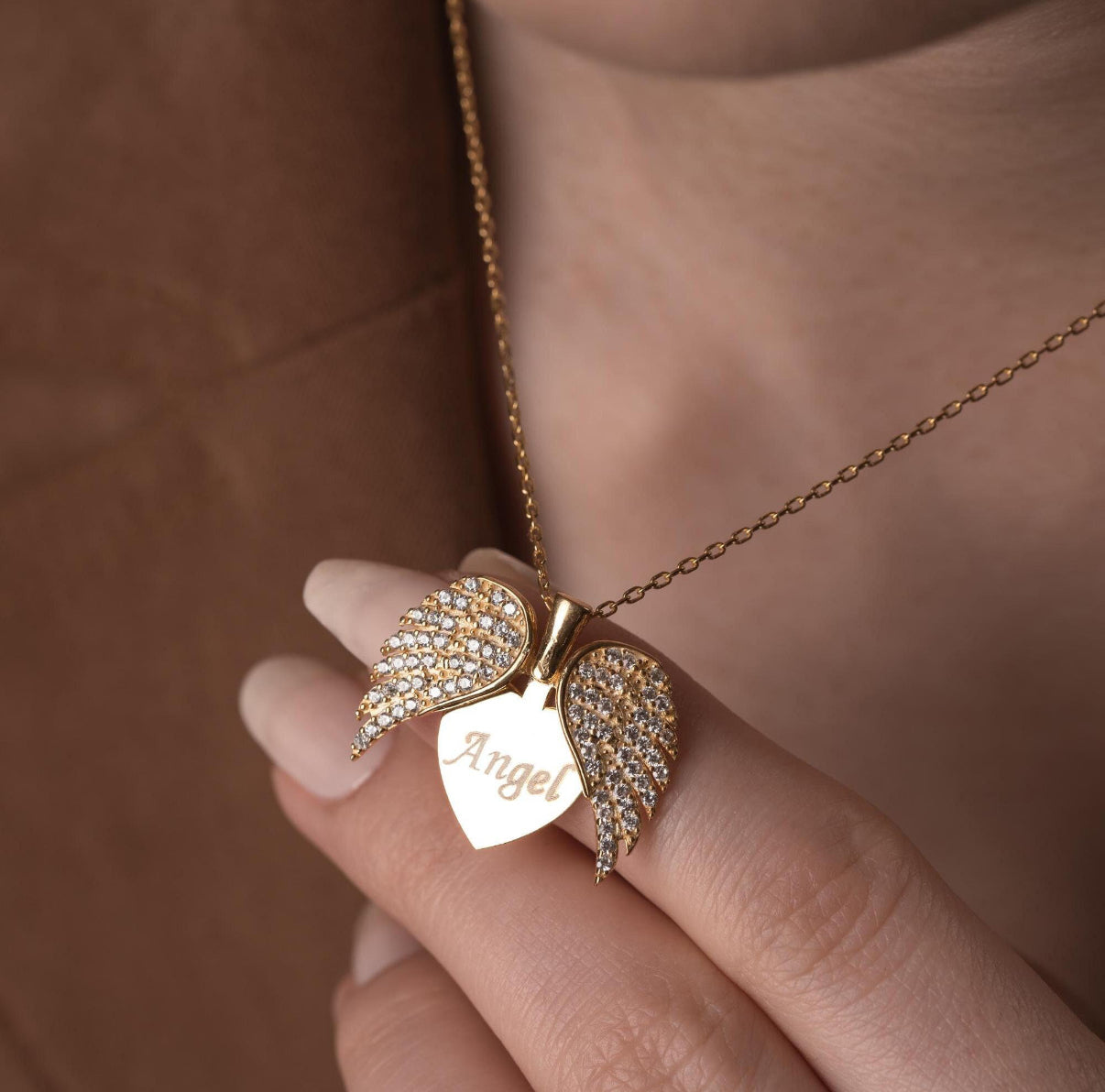 Angel Wing “Hidden Heart” Necklace