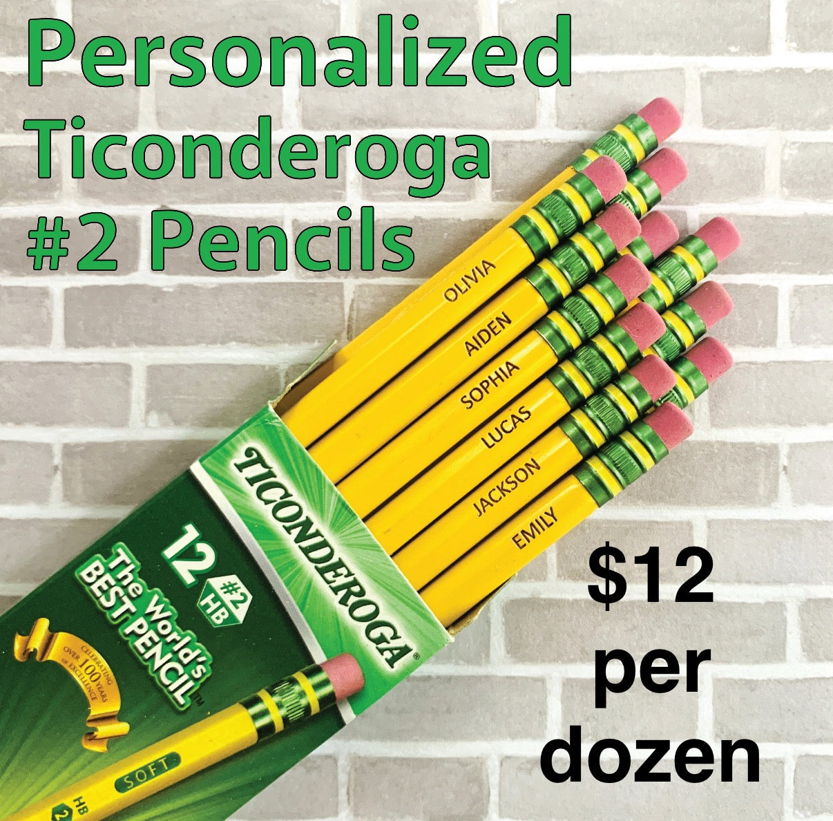 Engraved Ticonderoga Pencils