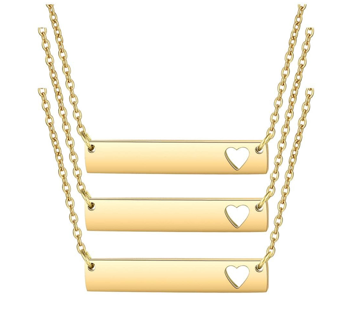 Nameplate Necklace (Heart Cutout)