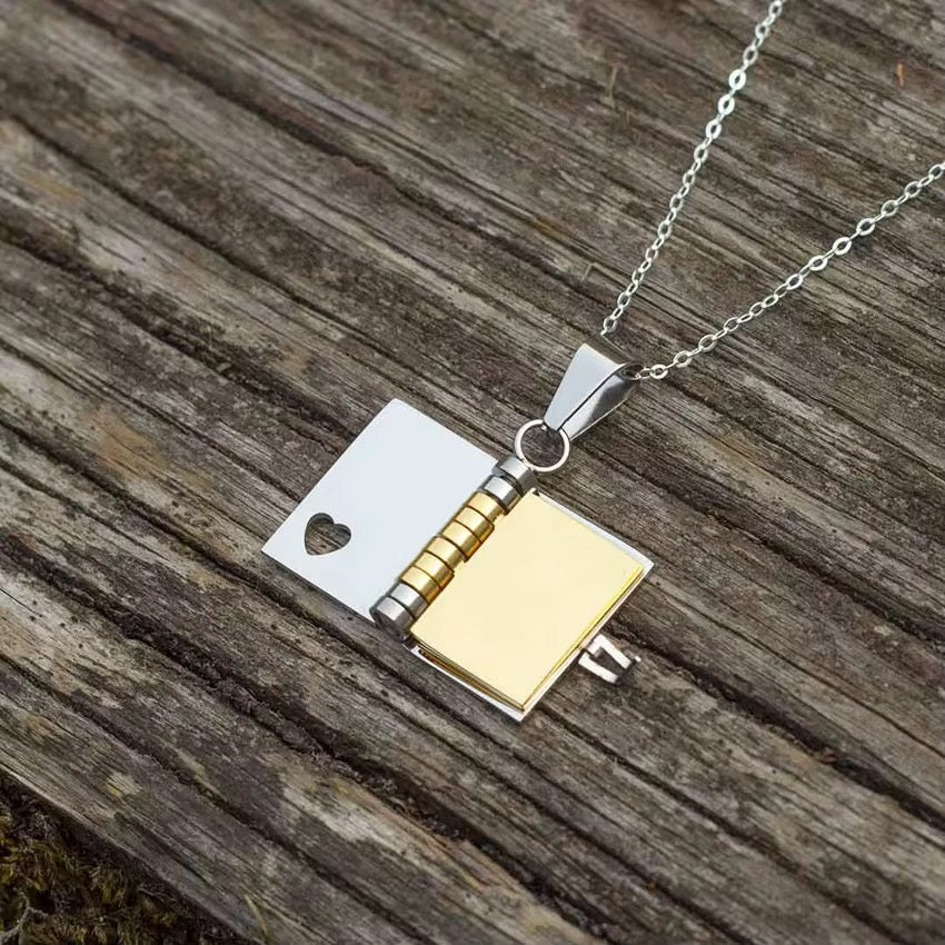 Storybook Necklace (3 engraved pages)