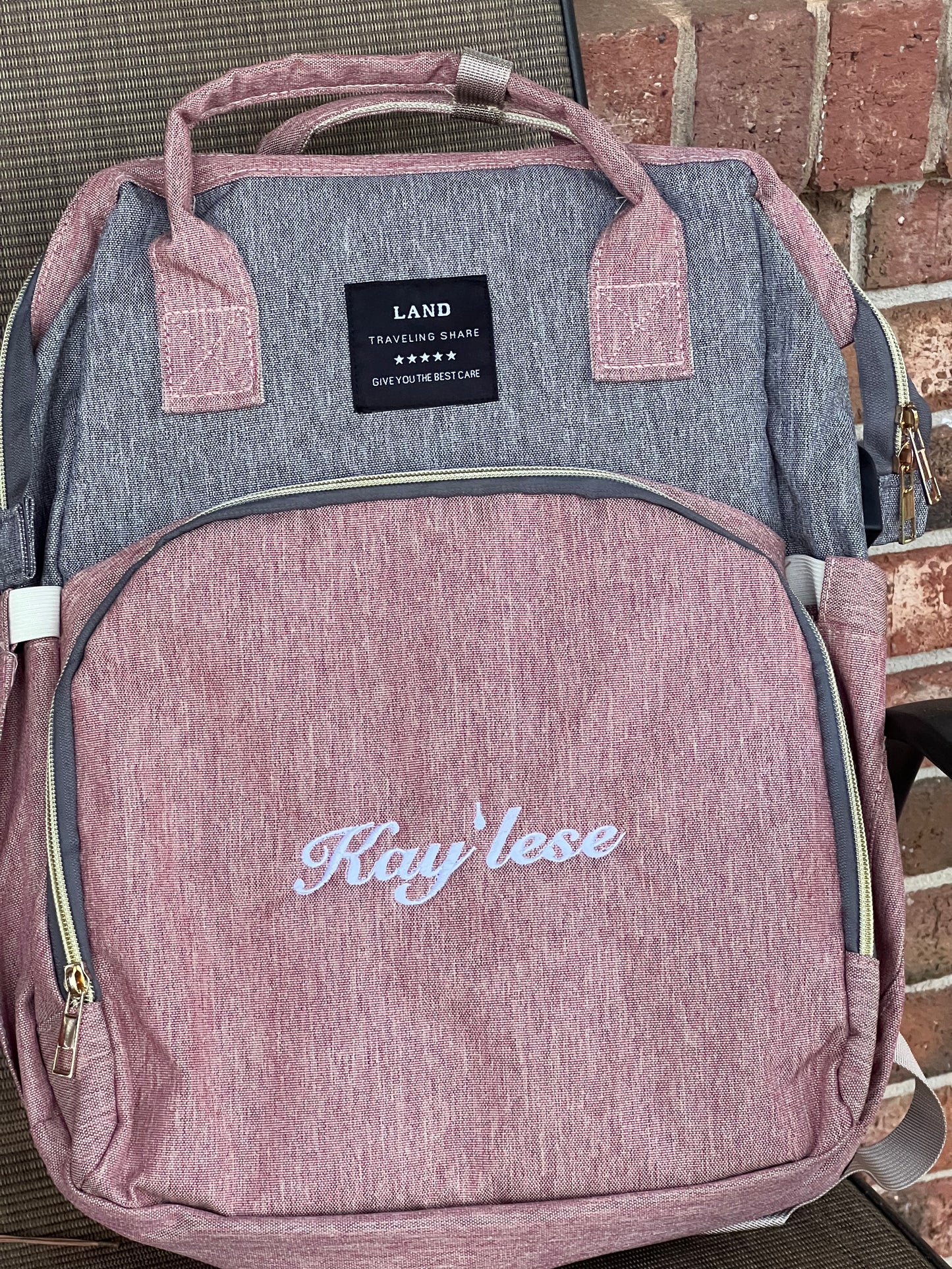 Embroidered Diaper Bag