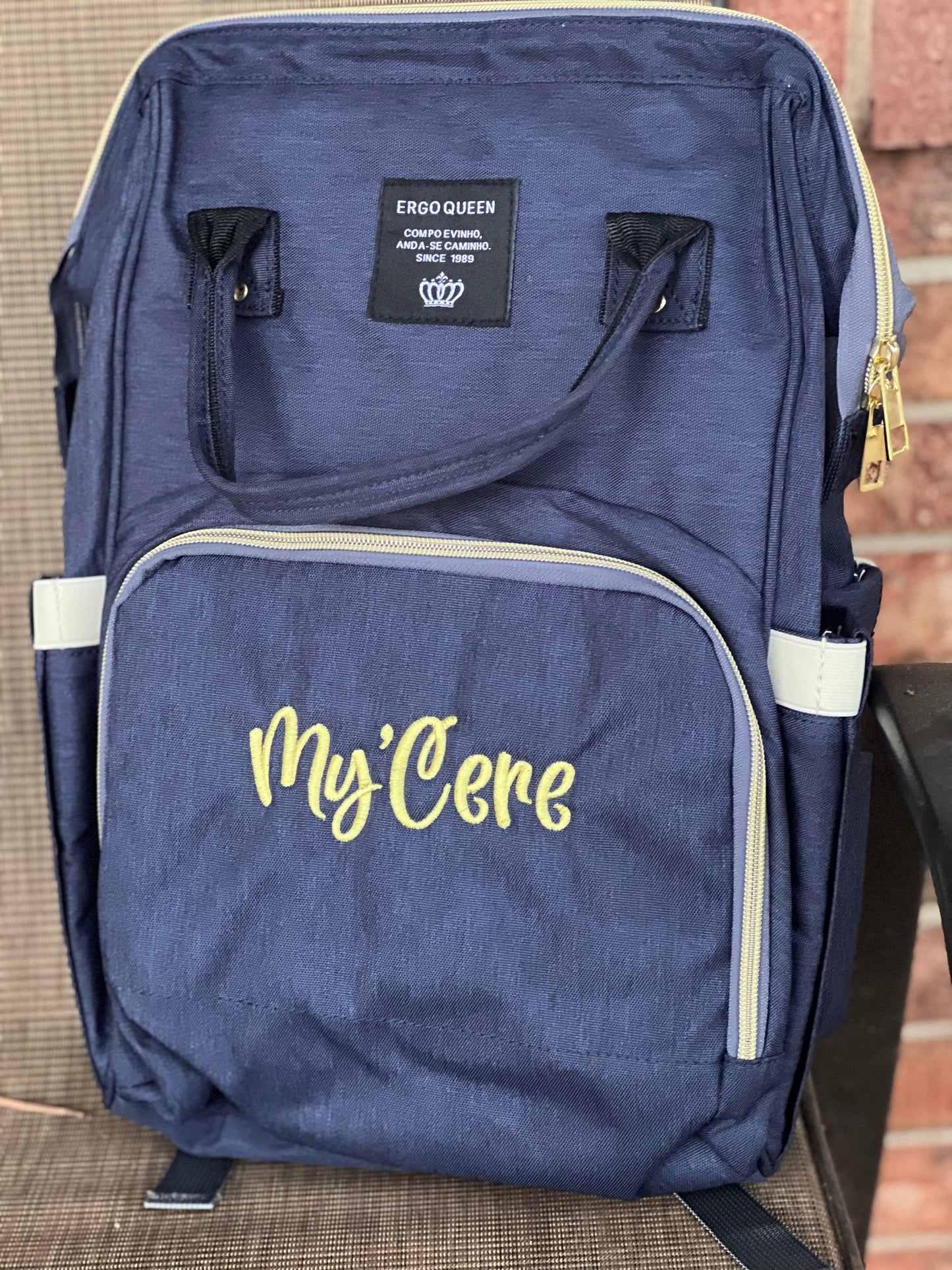 Embroidered Diaper Bag