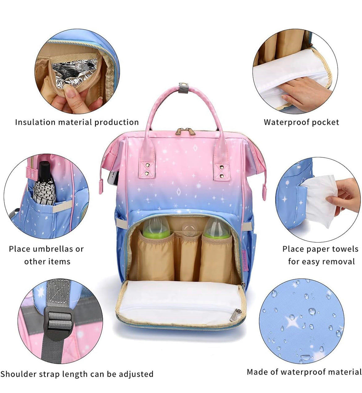 Embroidered Diaper Bag