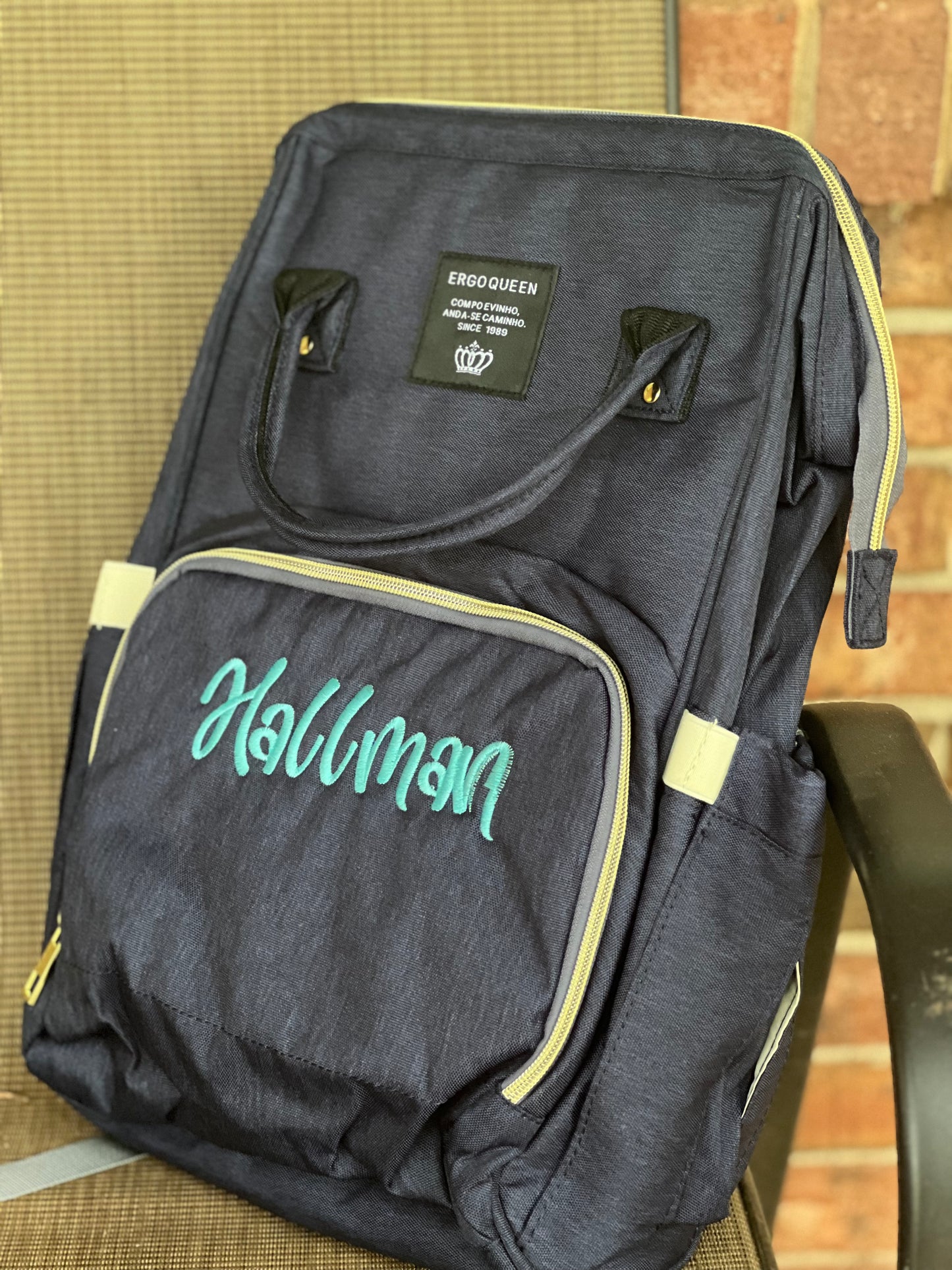 Embroidered Diaper Bag