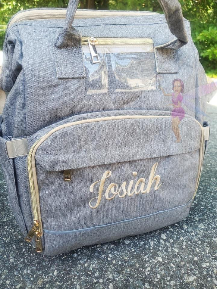 Embroidered Diaper Bag