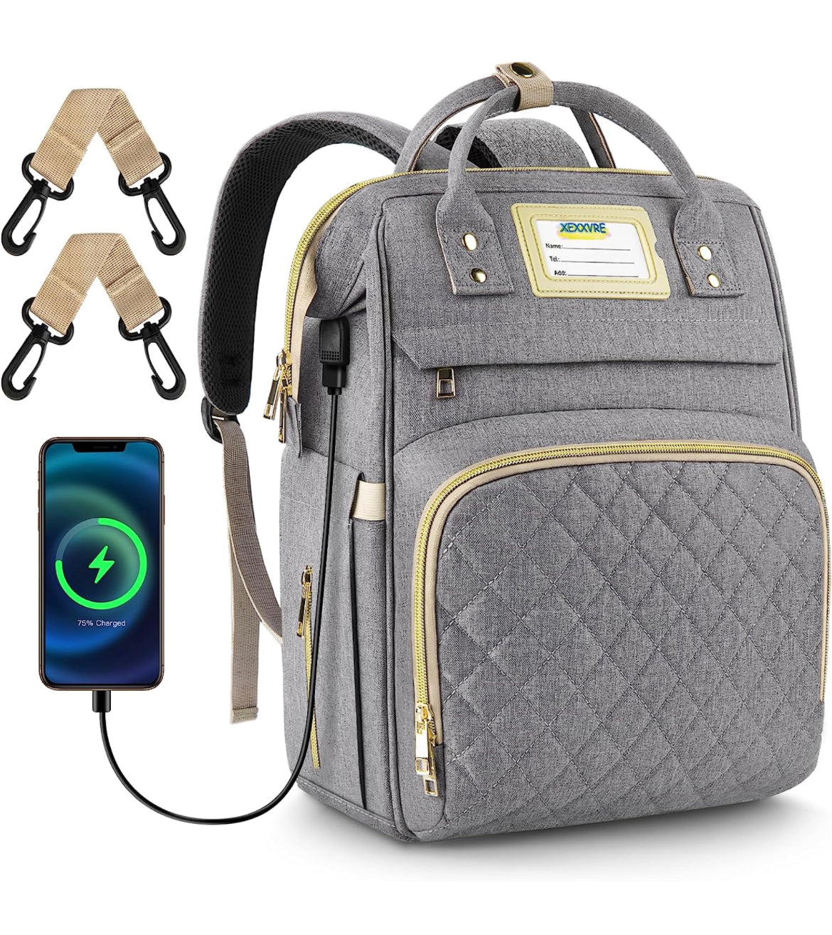 Embroidered Diaper Bag